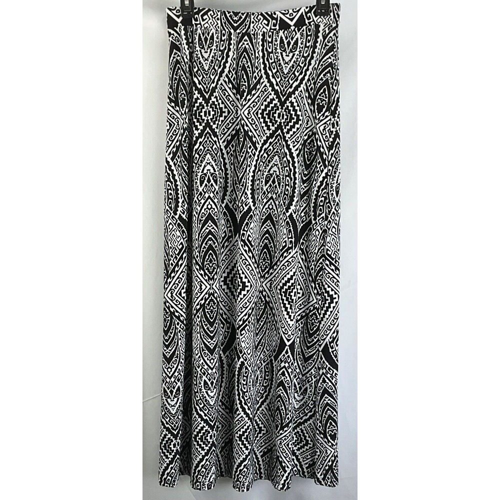 Nwt Cato Maxi Straight Skirt XS Blk/Wht Geometric 26" Elastic Waist Stretch Y2K